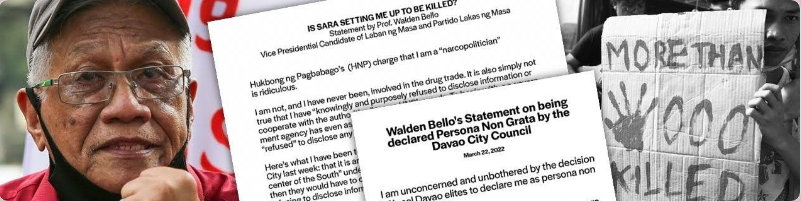 Declaración de solidaridad y apoyo a WALDEN BELLO en medio del incidente de “Narcoetiquetado”