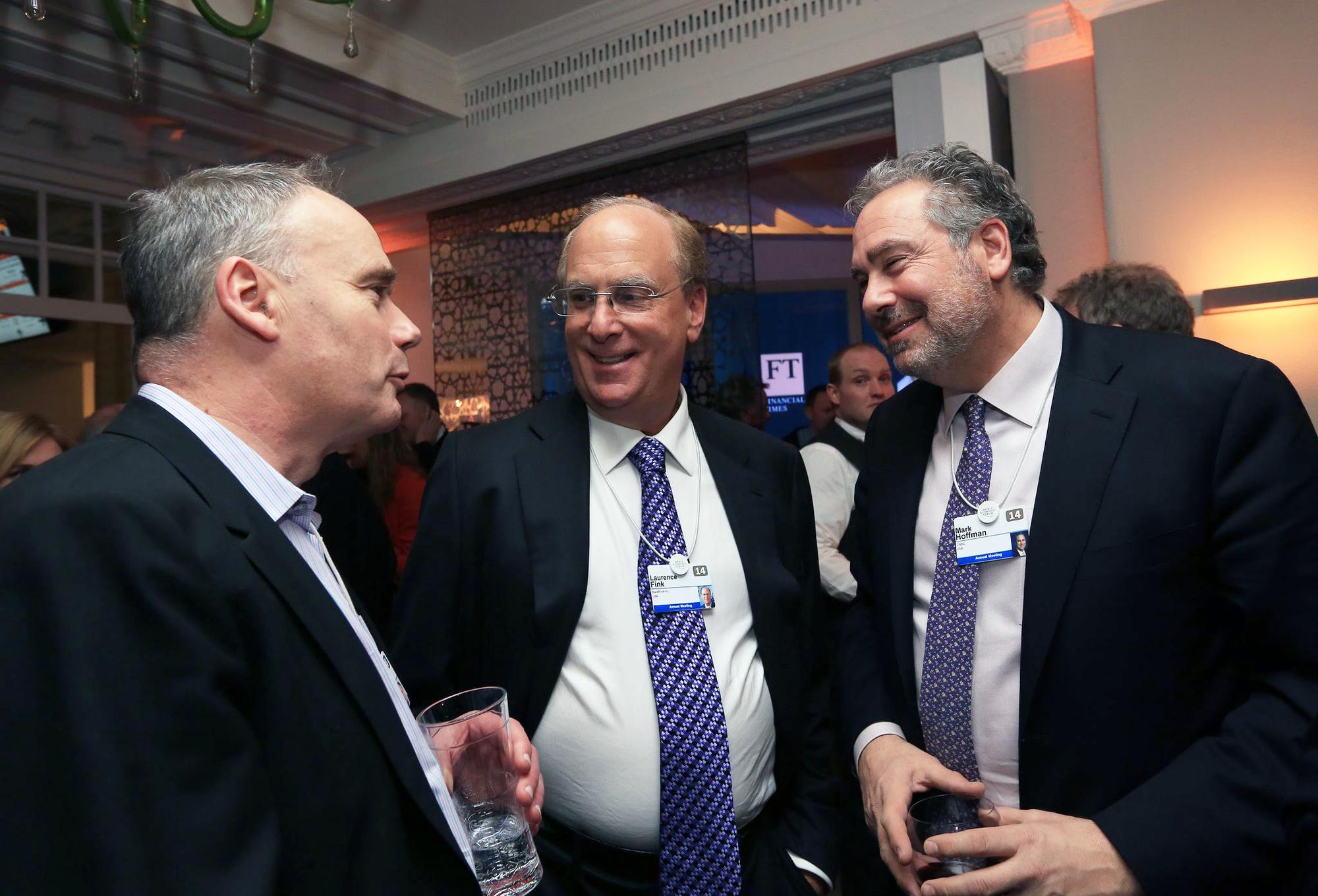 Larry Fink, en el centro, durante una reunión del Foro de Davos en 2014. Foto: Foro de Davos